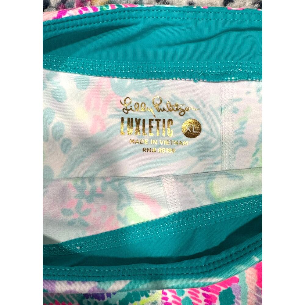 Lilly Pulitzer LUXLETIC Weekender High Rise Bike Shorts Floral Print Size XL - Picture 5 of 5